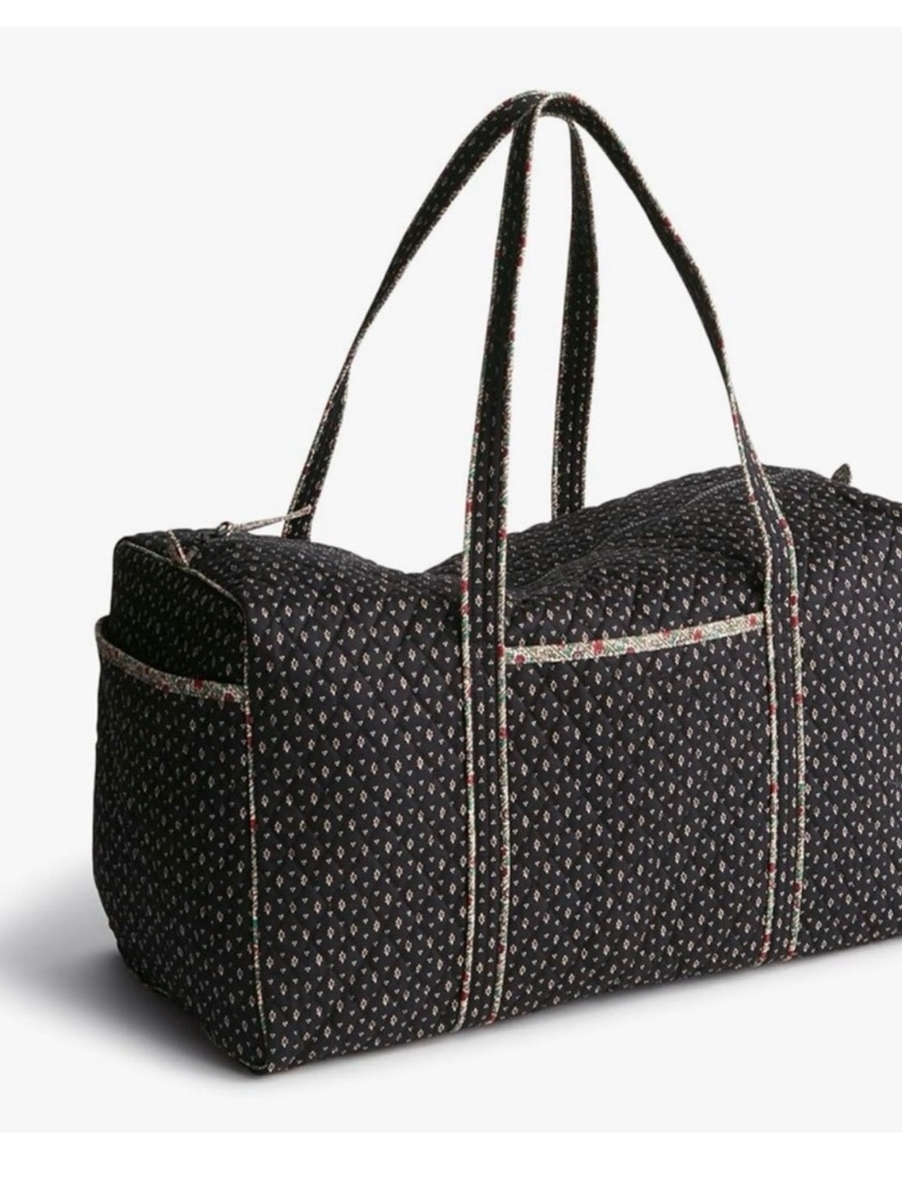 Vera Bradley Quilted Black Patterned Travel Duffel Bag